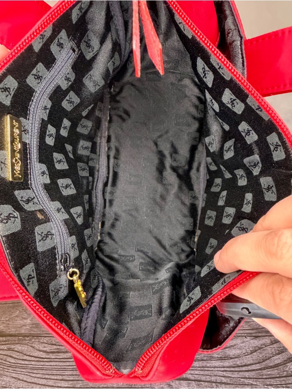Yves Saint Laurent Red Nylon Travel Tote | YSL Lightweight Weekender Bag - Picture 8 of 9